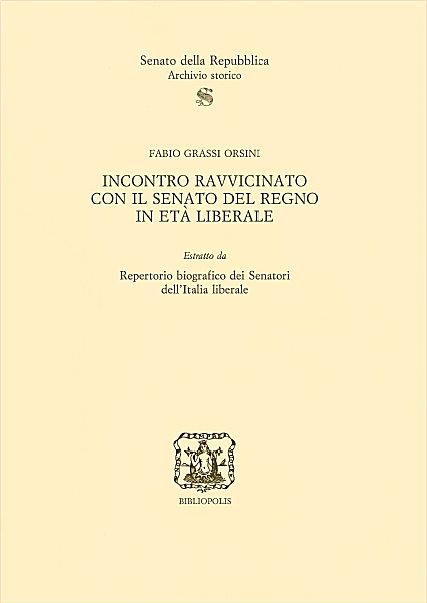 "Incontro ravvicinato con il Senato del Regno in et liberale", del professor Fabio Grassi Orsini